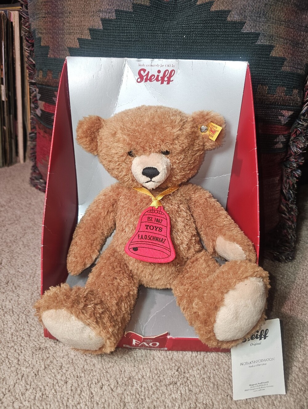 Plush Steiff Freddy Collectible Teddy Bear FAO Schwarz Exclusive Tags 683114
